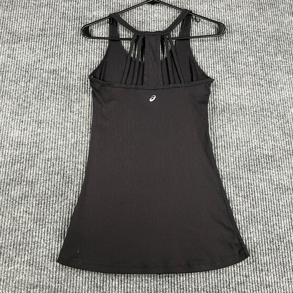 ASICS Tank Top Womens Medium Black Ribbed Sleeveless Active Running Workout - Picture 8 of 9